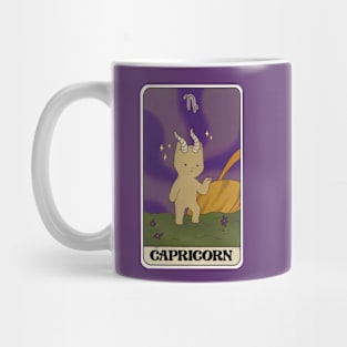 Capricorn cat tarot card astrology cottagecore illustration Mug